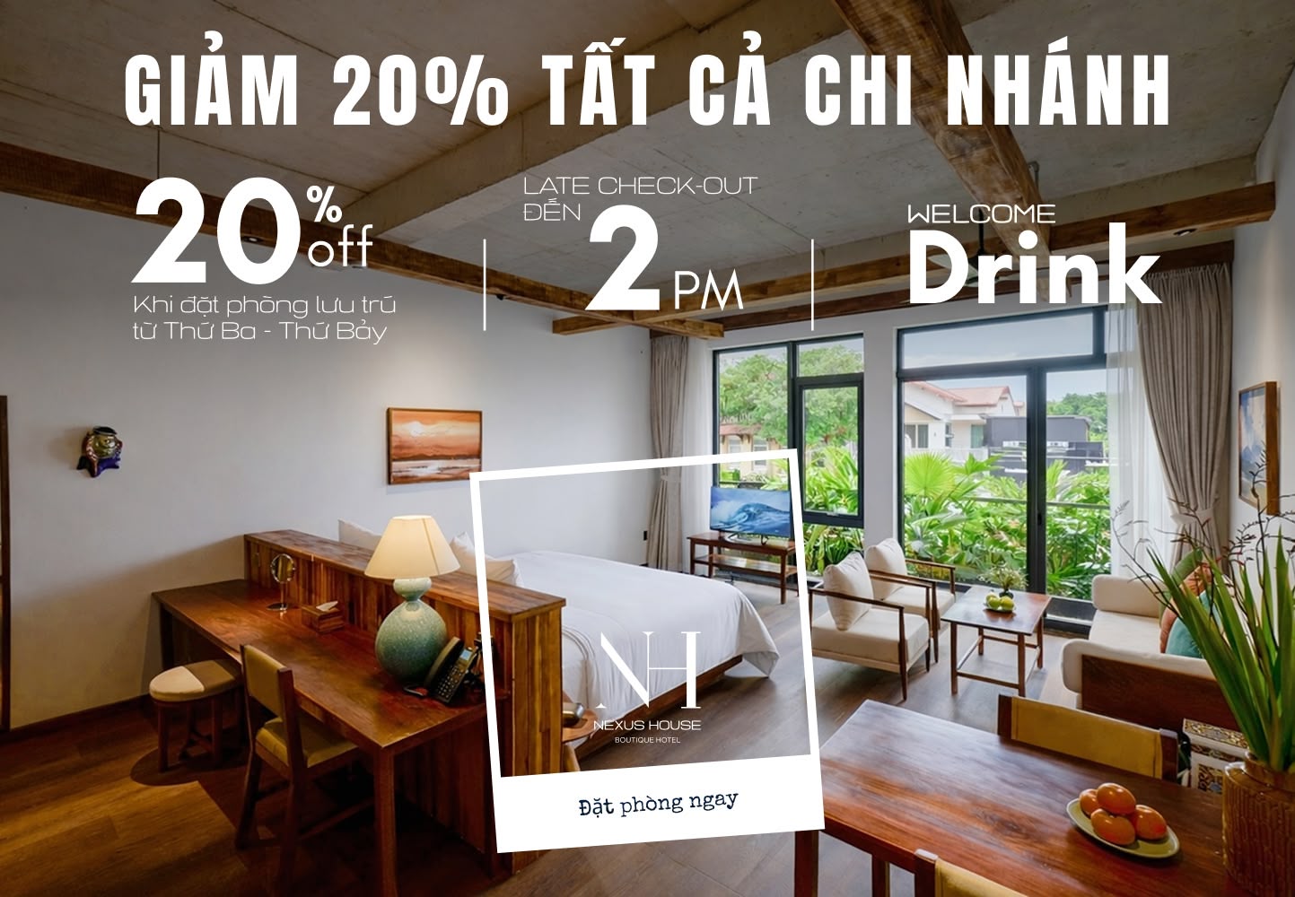 Nghỉ Ngơi Đúng Nghĩa Với Giá Tốt Hơn — Nexus House Giảm 20% Tất Cả Phòng